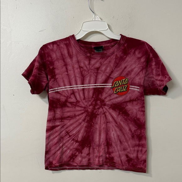 Santa Cruz Skateboards Kids Maroon Tie-Dye T-Shirt - Picture 1 of 4